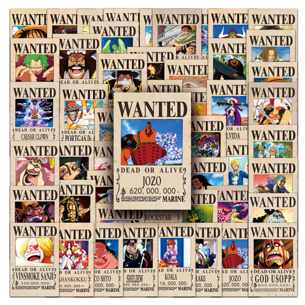 One Piece Wanted Posters Stickers