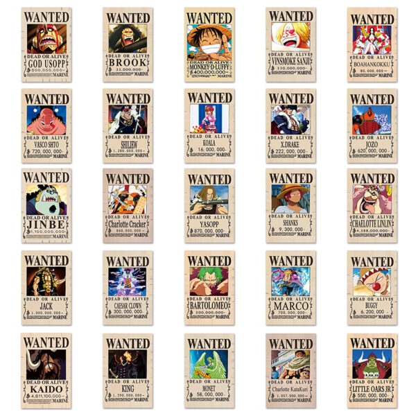 One Piece Wanted Posters Stickers - Image 2