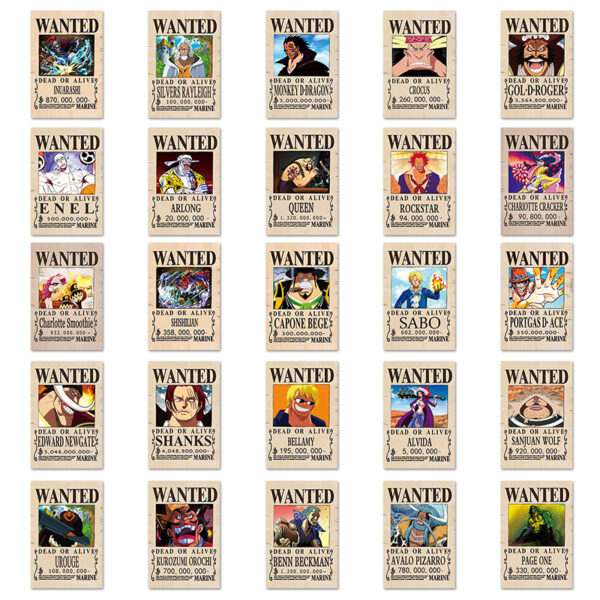 One Piece Wanted Posters Stickers - Image 3